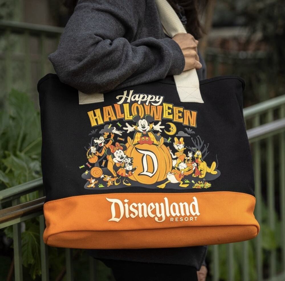 Disney Parks Disneyland Halloween 2026 Mickey Pumpkin Canvas Tote Bag New NWT